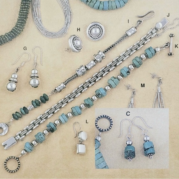 Silpada Vintage RARE Sterling Silver & Turquoise Bead Bracelet/Earring Set - Picture 16 of 16